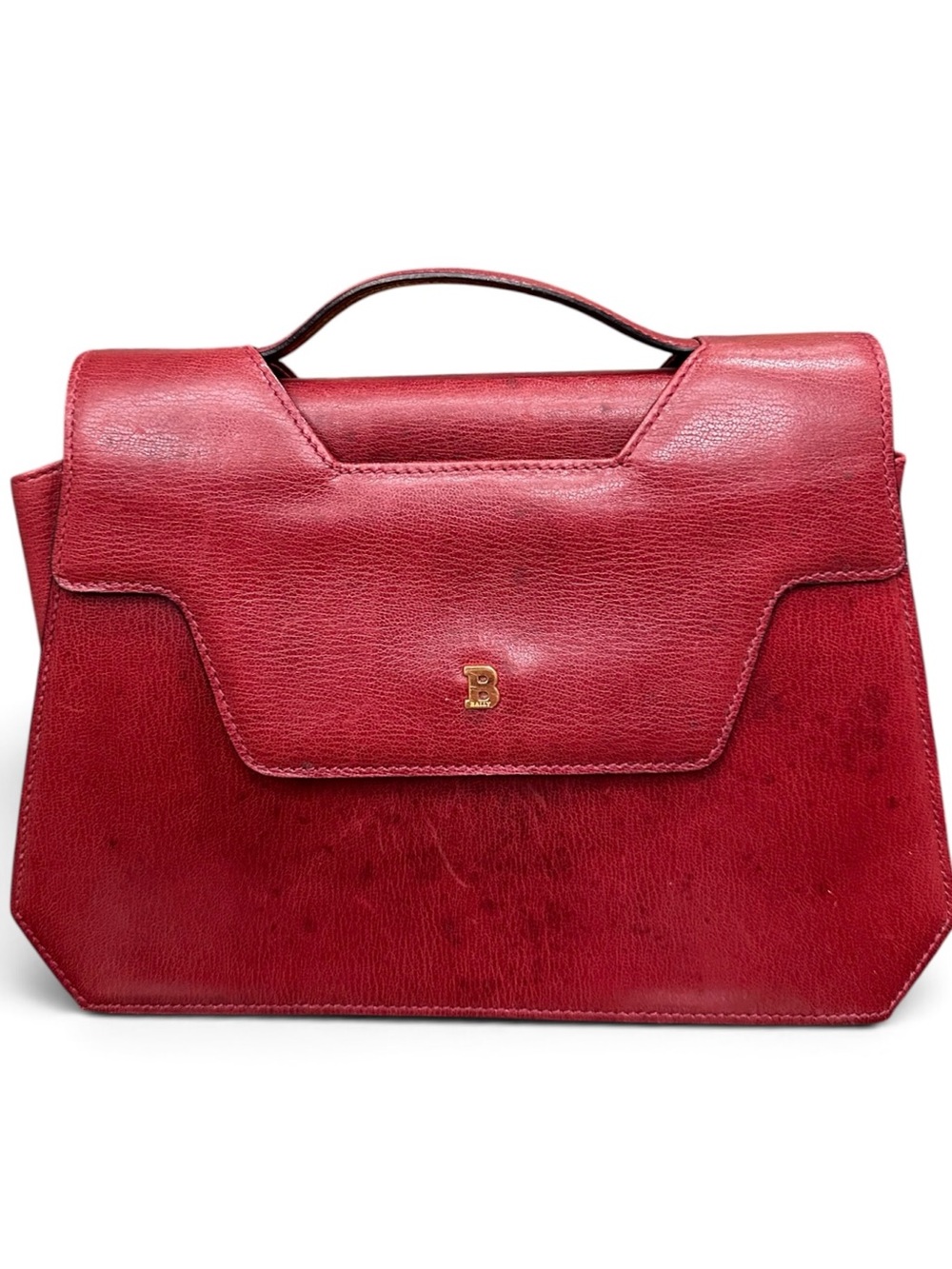 Vintage Bally Burgundy Leather Top Handle Bag